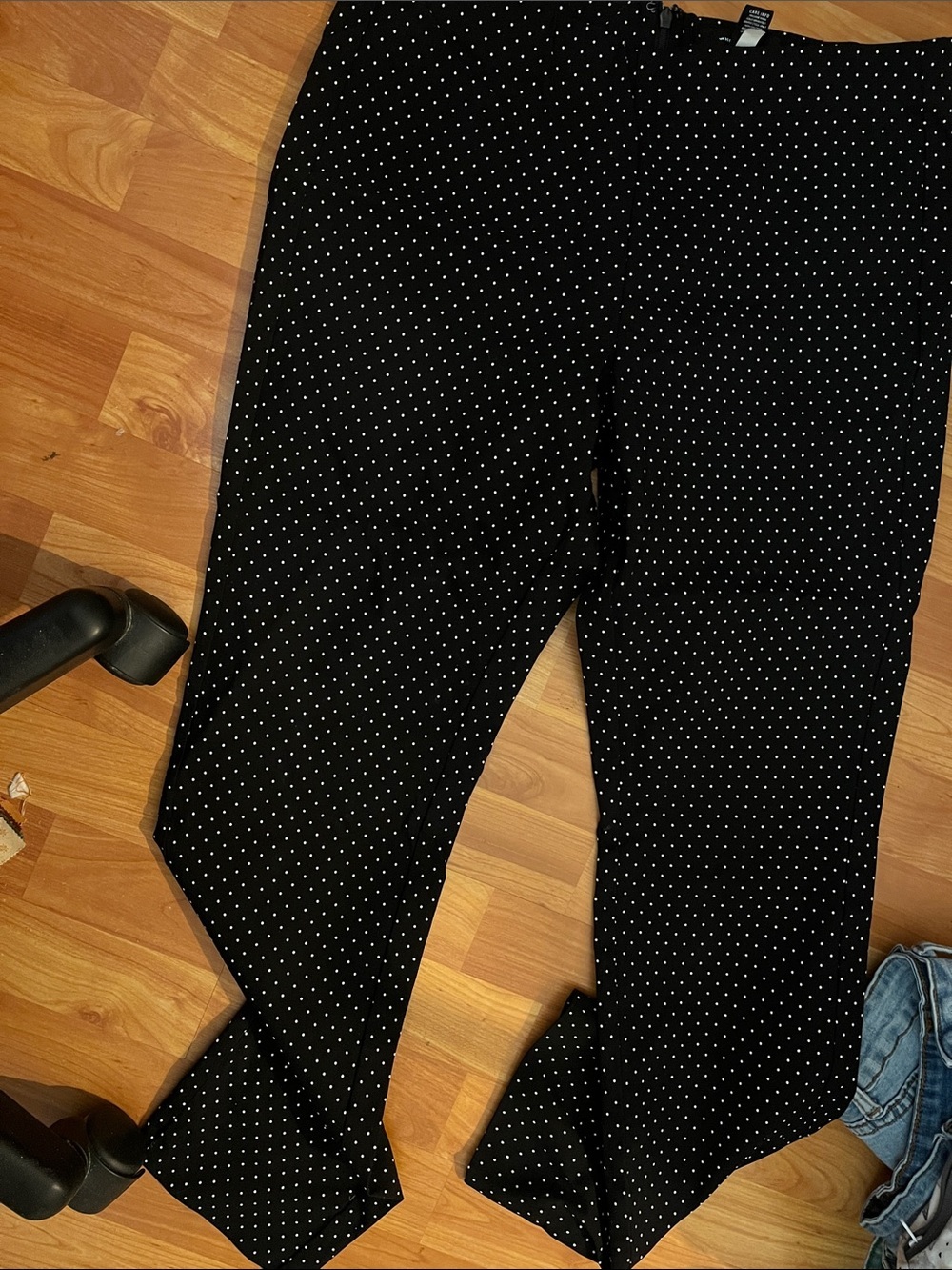 Who What Wear Black Polka Dot Women's Pants - Classic Stretch Fit Size 14